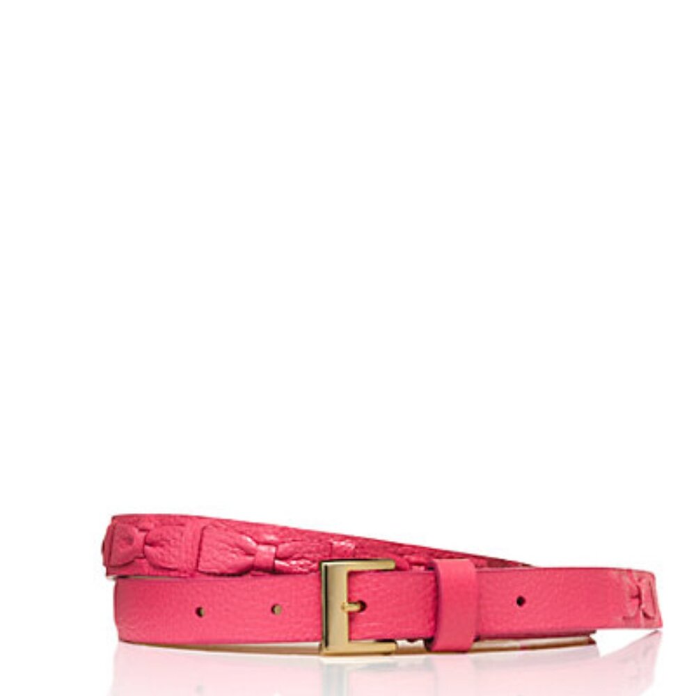 NWT KATE SPADE Fuschia Leather Bow Belt - Picture 6 of 7
